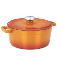 Essenso Chambery Cast Iron Dutch Oven with Four-Layer Enamel Interior and Exterior, Orange, 4 Quart