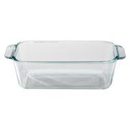 Pyrex Basics 1.5 Quart Loaf Dish with Red Plastic Lid N3