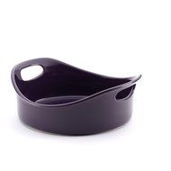 Rachael Ray Stoneware 3-Quart Large Round Bubble and Brown Baker, Purple