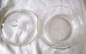 Fire King 1-1/2 Quart Clear Glass Covered Casserole with Handles N3