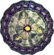 Boleslawiec Stoneware - Polish Pottery Scalloped Bowl - Green Garden