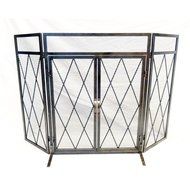 Kempston Park Oil-Rubbed Bronze 3-Panel 50 in. Fireplace Screen with Doors