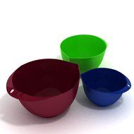 3-Piece Mixing Bowl Set, Eco-Friendly, Melamine &amp; BPA Free. Food Prep Set - 3 Mixing Bowls, Burgundy Wine 6.5L...