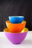 iEnjoyware Melamine Mixing Bowls - Set of 3 - Mix, Prep &amp; Store Foods with Ease - Two-Tone Nesting Design for... N6