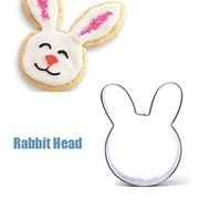 Stainless Steel Rabbit Head Shape Cookie Cutter Cake Baking Mold shopping N2