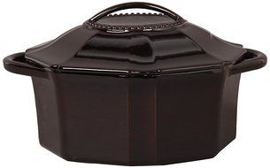 Isaac Mizrahi Bella Chic Round Casserole and Lid, 4-Quart, Mahogany