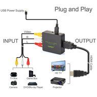 CSRET Full HD 3 RCA CVBS Composite AV to HDMI Converter Adapter Upscaler 1080P with USB Charging Cable, Supporting... N4