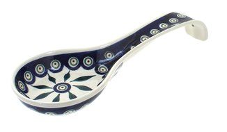 Polish Pottery Peacock Large Spoon Rest