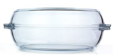 Oval Glass Casserole Baking Dish with Cover, 13"x 7.5"x 3" N2