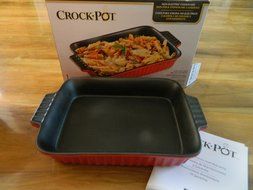Gibosn Crock Pot Brand 10 x 7.5" Non-Stick Denhoff Stoneware Bakeware Casserole Dish