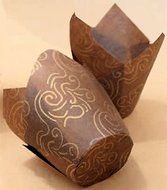 Golda's Kitchen Baking Cups - Tulip - Brown &amp; Gold