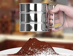 Newest Stainless Steel Mesh Flour Sifter Mechanical Baking Icing Sugar Shaker Sieve Tool Cup Shape