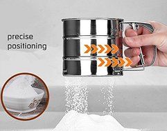 Newest Stainless Steel Mesh Flour Sifter Mechanical Baking Icing Sugar Shaker Sieve Tool Cup Shape N3