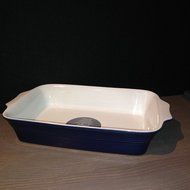 Euro Ceramica Inc. CLA-35333B Claudia Rectangular Baker, Medium, Blue