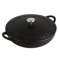 Denby Cast Iron Shallow Covered Casserole, 4-Liter, Black