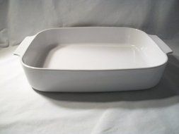 Vtg Corning Ware (A-21-B-N) White Casserole Lasagna Baking Roasting Pan Dish (12.5&quot; X 10.5&quot; X 2.5&quot;)