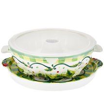 Temp-tations Wreath Fluted Tube Pan with Serving Tray &amp; Gift Box