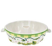 Temp-tations Wreath Fluted Tube Pan with Serving Tray &amp; Gift Box N3