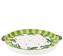 Temp-tations Wreath Fluted Tube Pan with Serving Tray &amp; Gift Box N4