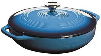 Lodge Color EC3CC33 Enameled Cast Iron Covered Casserole, Caribbean Blue, 3-Quart by Lodge