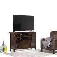 Simpli Home Acadian Tall TV Media Stand for TVs up to 60&quot;, Rich Tobacco Brown