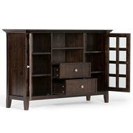 Simpli Home Acadian Tall TV Media Stand for TVs up to 60&quot;, Rich Tobacco Brown N3