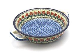 Polish Pottery Baker - Round with Handles - Medium - Maraschino