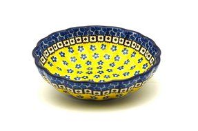 Polish Pottery Bowl - Shallow Scalloped - Medium - Sunburst