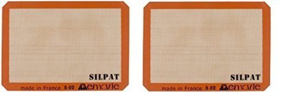 Silpat AE420295-07 Premium Non-Stick Silicone Baking Mat, Half Sheet Size, 11-5/8-Inch x 16-1/2-Inch (2 pack)