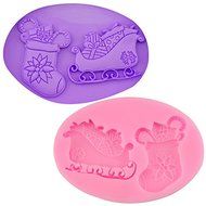 Mr.S Shop 1PCS Mini New Style Christmas Sleigh Socks Silicone mold Handmade Fondant/Cake Decorating DIY Mold