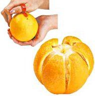 Orange Citrus Peelers (2- Pack) Lemon Lime Tangerine Grapefruit - Kitchen Gadget