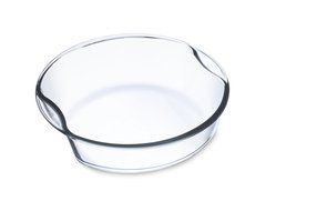 Simax Glassware Smart Touch Round Casserole, 1.6-Quart, Clear
