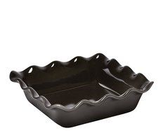 Emile Henry Charcoal Ruffled Square Baker