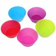 MENGDA 12PCS Silicone Cake Baking Cup Set Silicon Kitchen Craft Tool Kit Colorful Round Shape for Cake Egg Tart...