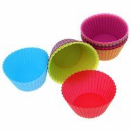 MENGDA 12PCS Silicone Cake Baking Cup Set Silicon Kitchen Craft Tool Kit Colorful Round Shape for Cake Egg Tart... N2