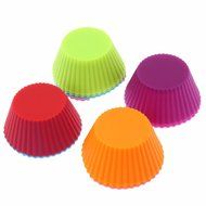MENGDA 12PCS Silicone Cake Baking Cup Set Silicon Kitchen Craft Tool Kit Colorful Round Shape for Cake Egg Tart... N4