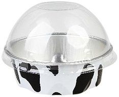 Foil Baking Cup 3.4 ounces with Lid Cow Lines 100 count box
