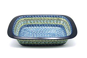 Polish Pottery Baker - Deep Dish with Grip Lip - Tranquility