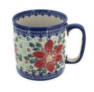 Polish Pottery Poinsettia Coffee Mug