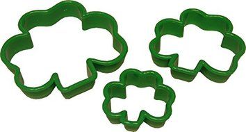 Amscan Shamrockin&#039; St. Patrick&#039;s Day Party Shamrock Plastic Cookie Cutters (3 Pack), Green N3