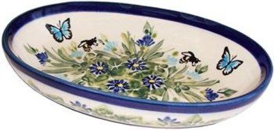 Boleslawiec Stoneware - Polish Pottery Small Oval Baker - &quot;Eva&#039;s Collection&quot; Serenity