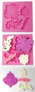 FOUR-C Silicone Fondant Mold Flower Cake Decorating Supplies Color Pink N2