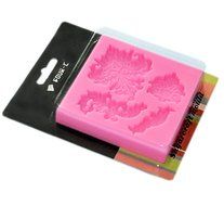 FOUR-C Silicone Fondant Mold Flower Cake Decorating Supplies Color Pink N3