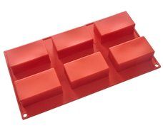 FOUR-C Silicone Cake Molds Cuboid Bakeware Pans Baking Molds Color Purplish Red N2