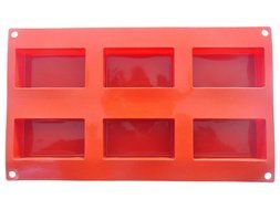 FOUR-C Silicone Cake Molds Cuboid Bakeware Pans Baking Molds Color Purplish Red N3