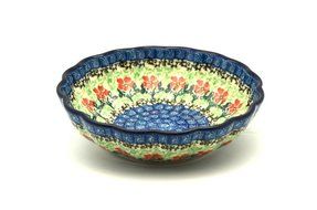 Polish Pottery Bowl - Shallow Scalloped - Medium - Maraschino