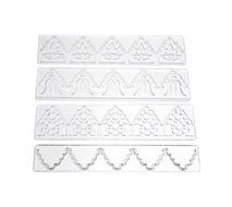 Autek 4 pc Sugarcraft Cake Decoration Tool Baroc Lace Border Icing Silicone Mold #3DMold-105
