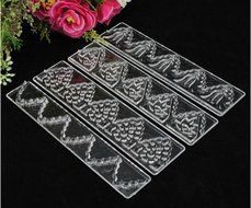 Autek 4 pc Sugarcraft Cake Decoration Tool Baroc Lace Border Icing Silicone Mold #3DMold-105 N2