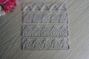 Autek 4 pc Sugarcraft Cake Decoration Tool Baroc Lace Border Icing Silicone Mold #3DMold-105 N3