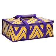Purple and Gold Chevron Rectangle Insulated Casserole Carrier (LSU Tigers Colors)